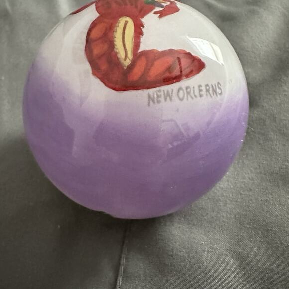The Beach Combers Mardi Gras Gator & Crawfish Glass Painted Christmas Ornament - Picture 8 of 16